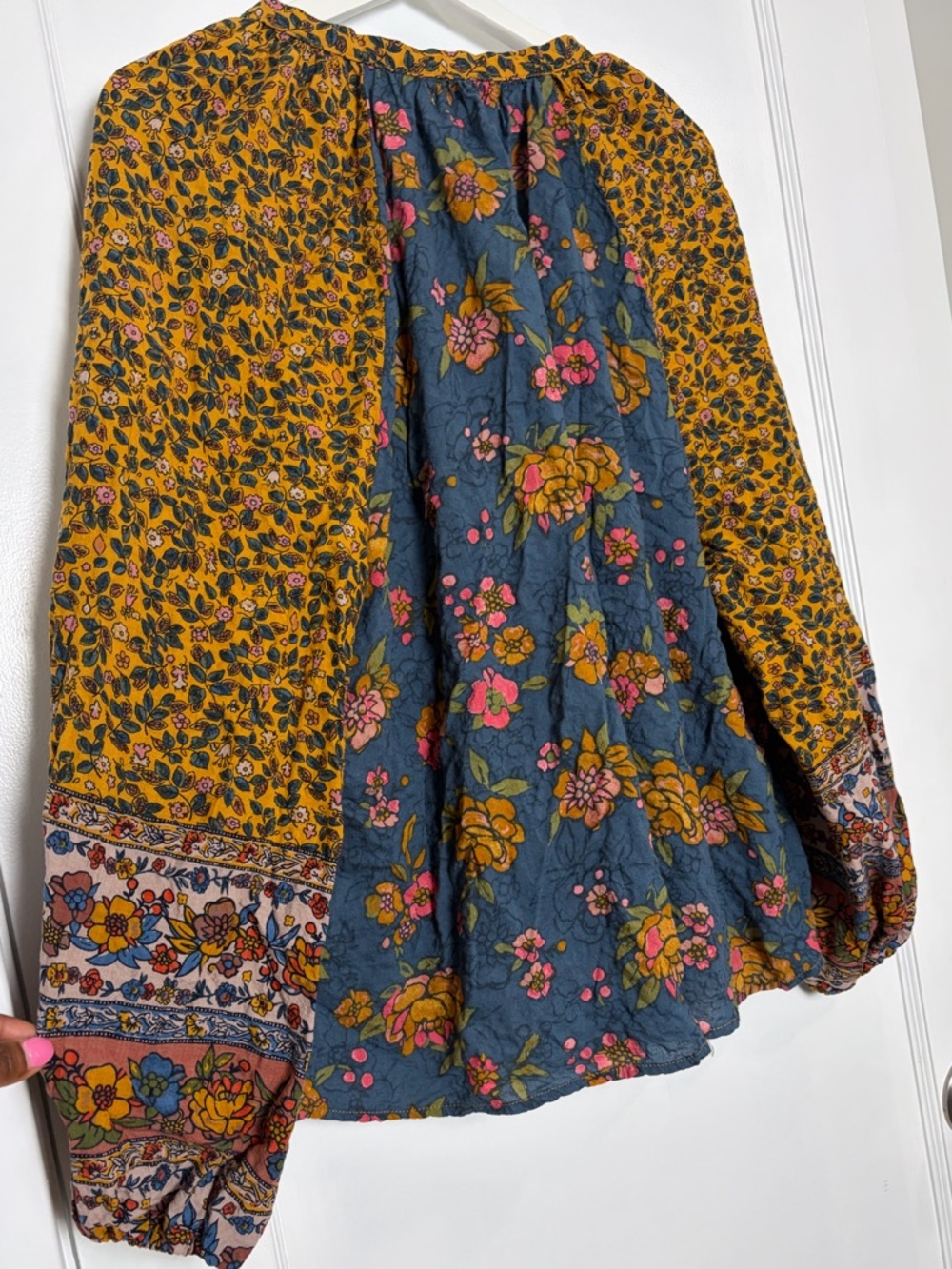 NATURAL LIFE blouse bohemian floral pattern and tassels - Picture 12 of 16